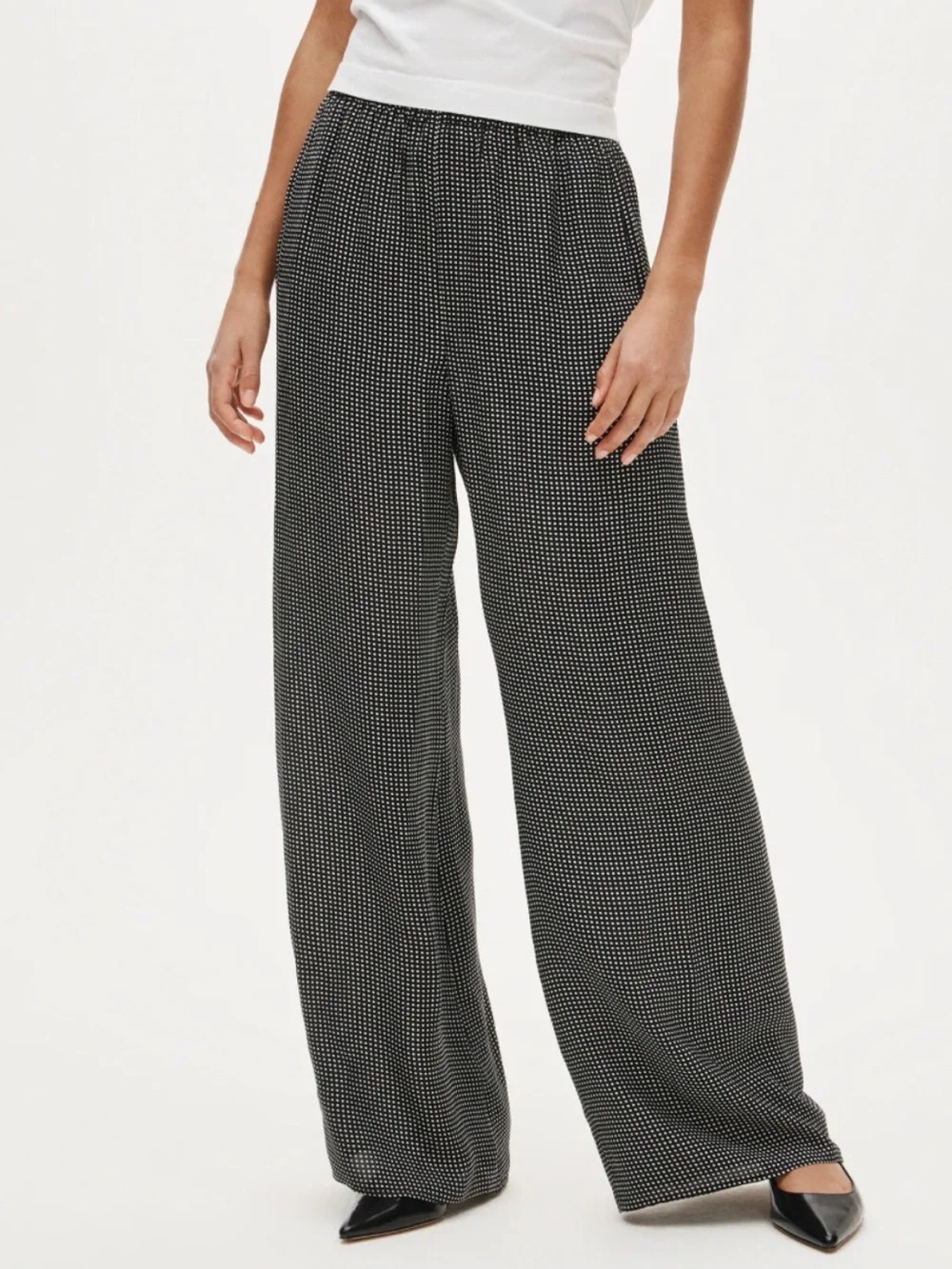 J. Crew Black Wide-Leg Polka Dot Palazzo Pants- NWT SP